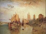 Joseph Mallord William Turner Cologne:The arrival of a packet-boat:evening France oil painting artist